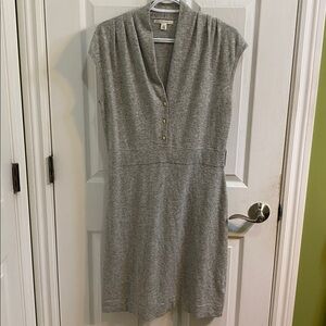 Banana Republic Dress Sheath Cashmere Wool Knit Soft Sleeveless Grey Size Large